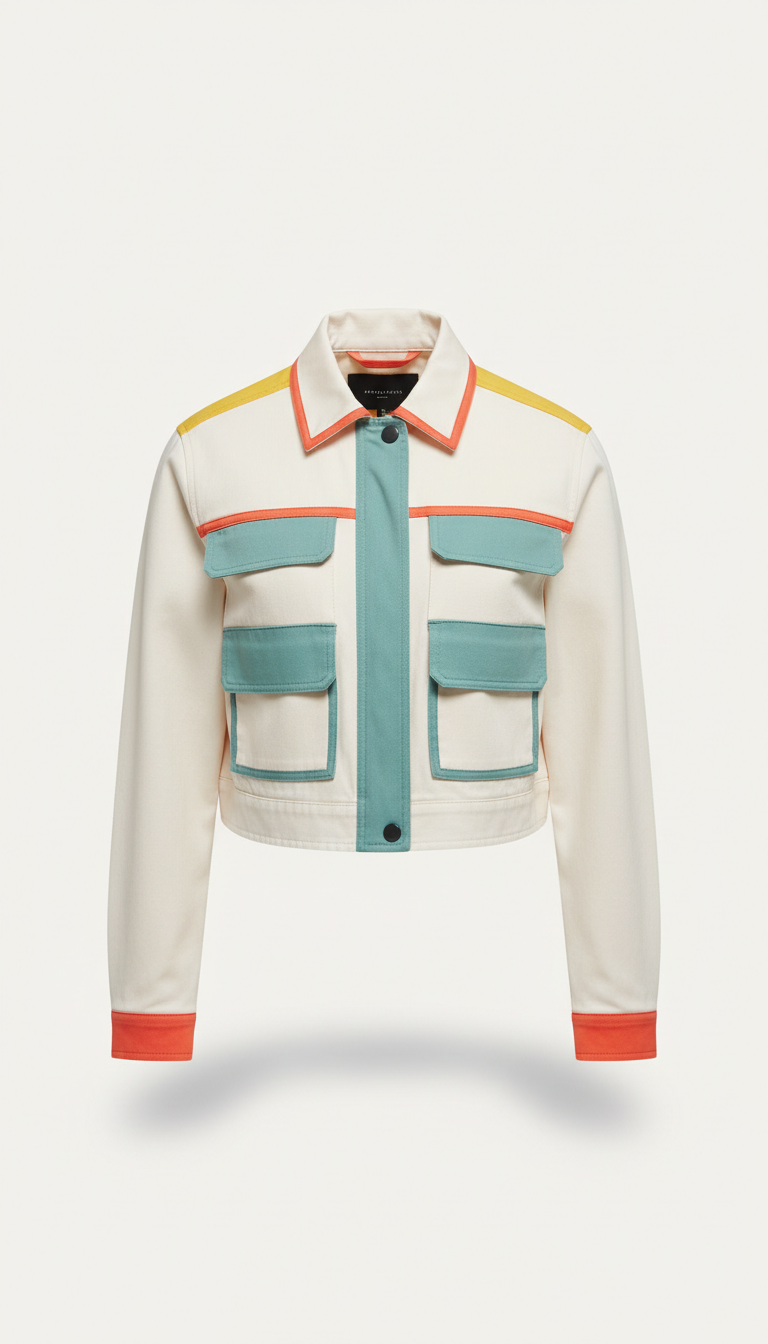 Cropped Utility Jacket with Patch Pockets