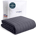 15Lbs Weighted Blanket for Adults, Breathable Heavy Bed Throw Blanket with Cooling Glass Beads for All Season Use, Ideal for One Person of 140Lbs (60X80 Inches, Queen Bed, Dark Grey)