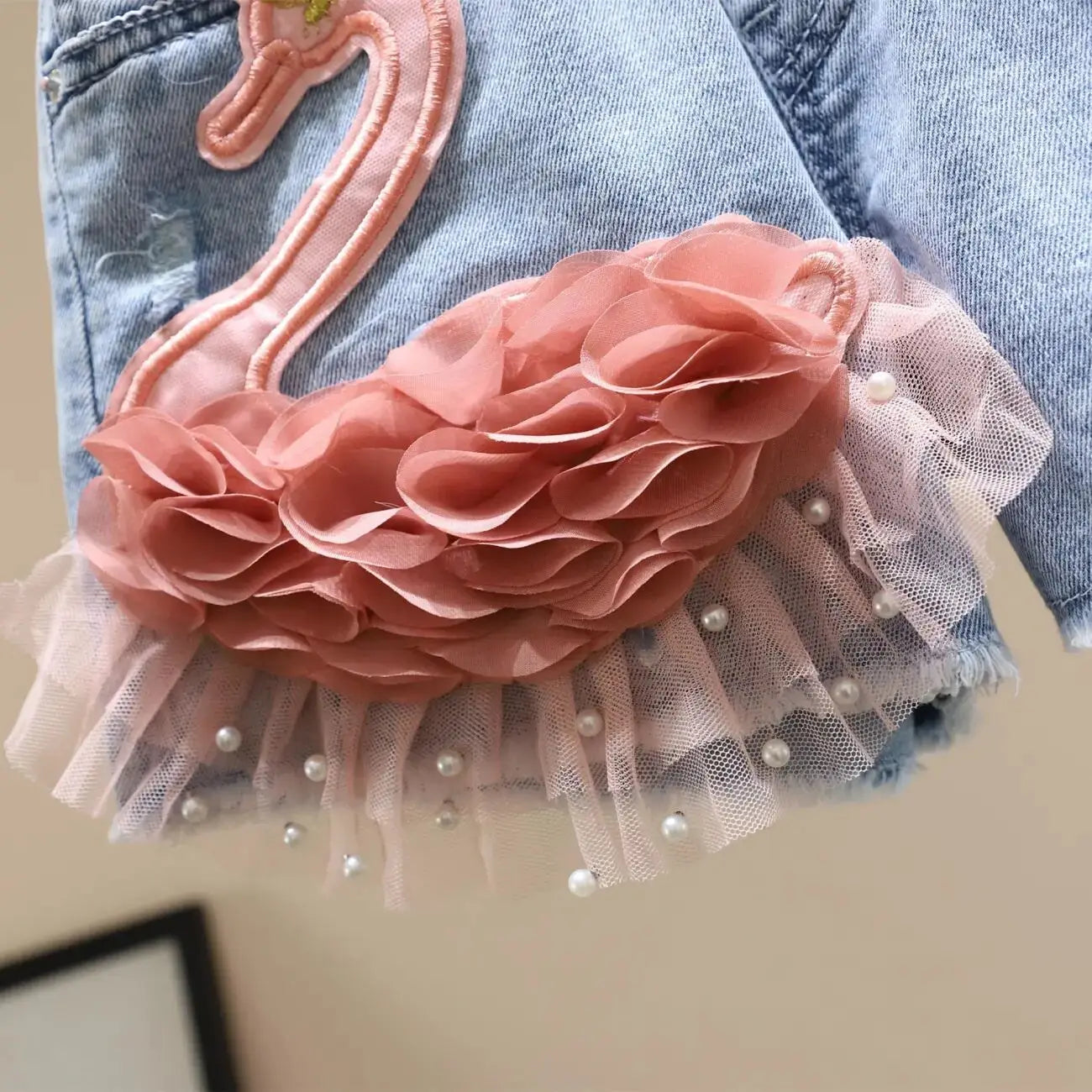 3-11Y Girl Denim Shorts 2025 Summer New Embroidery Flowers Grls Outer Pants Teenager Shorts Kids Baby Shorts