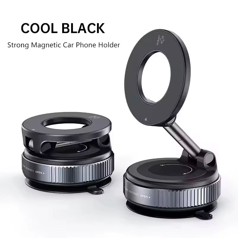 Vacuum Magnet Bracket Upgraded Version Multi-Angles Adjustment Strong Magnetic Suck Design Foldable Car Navigation Phone Holder