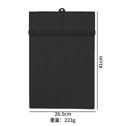 Silicone BBQ Grill Side Burner Mat Utensil Rest Holder Heat Resistant Countertop Drip Tray Outdoor Grilling Tool Accessories