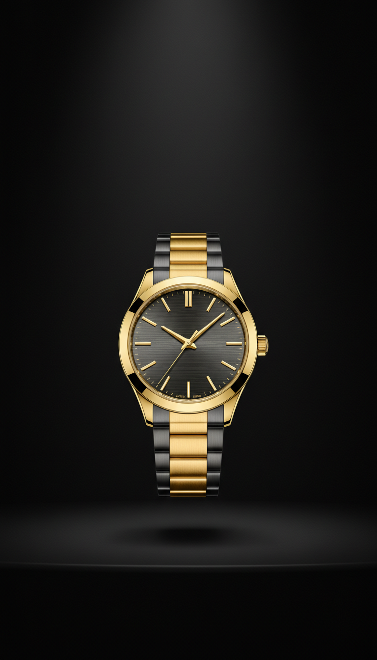Gold-Accented Chronograph Wristwatch