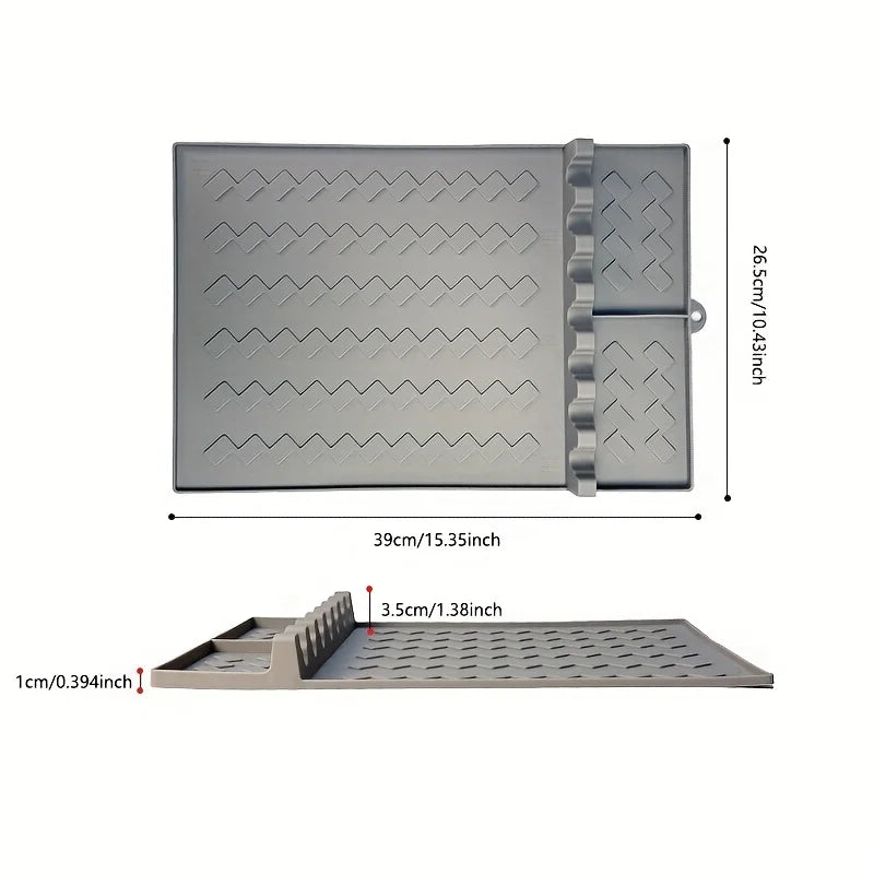 Silicone BBQ Grill Side Burner Mat Utensil Rest Holder Heat Resistant Countertop Drip Tray Outdoor Grilling Tool Accessories