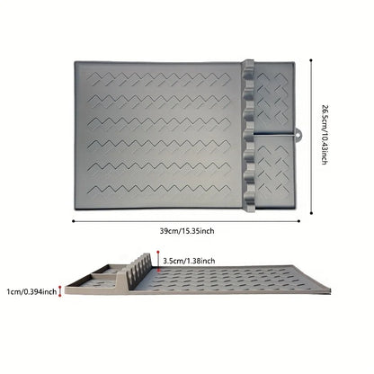 Silicone BBQ Grill Side Burner Mat Utensil Rest Holder Heat Resistant Countertop Drip Tray Outdoor Grilling Tool Accessories