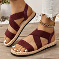 Soft-Soled Lightweight Casual Elastic Strap Sports Sandals for Women, Summer Non-Slip Flat Beach Shoes 2023 New Women'S Shoes Fo