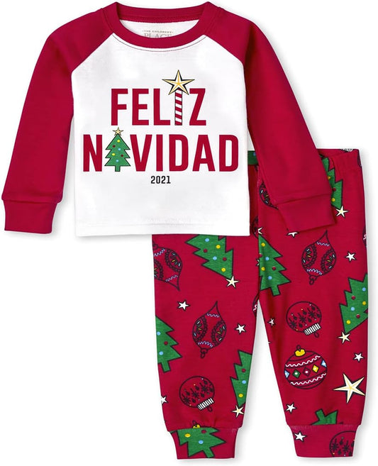 Baby and Toddler Holiday 2 Piece Snug Fit Cotton Pajamas