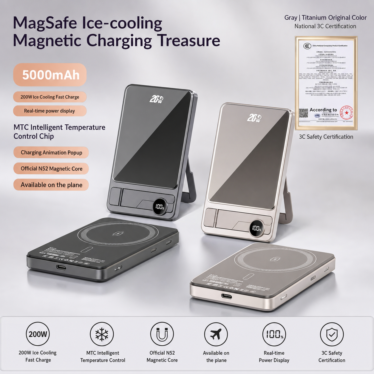 15W Magnetic Wireless 10,000mAh.