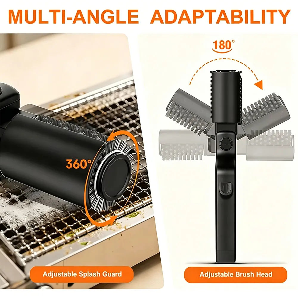 BBQ Grill Brush 3-Speed Settings Electric Grill Brush,180° Adjustable Head,90 Mins Grill Cleaner for Outdoor Griddles Smokers