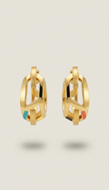Gold Geometric Hoop Earrings in Lightweight Metal