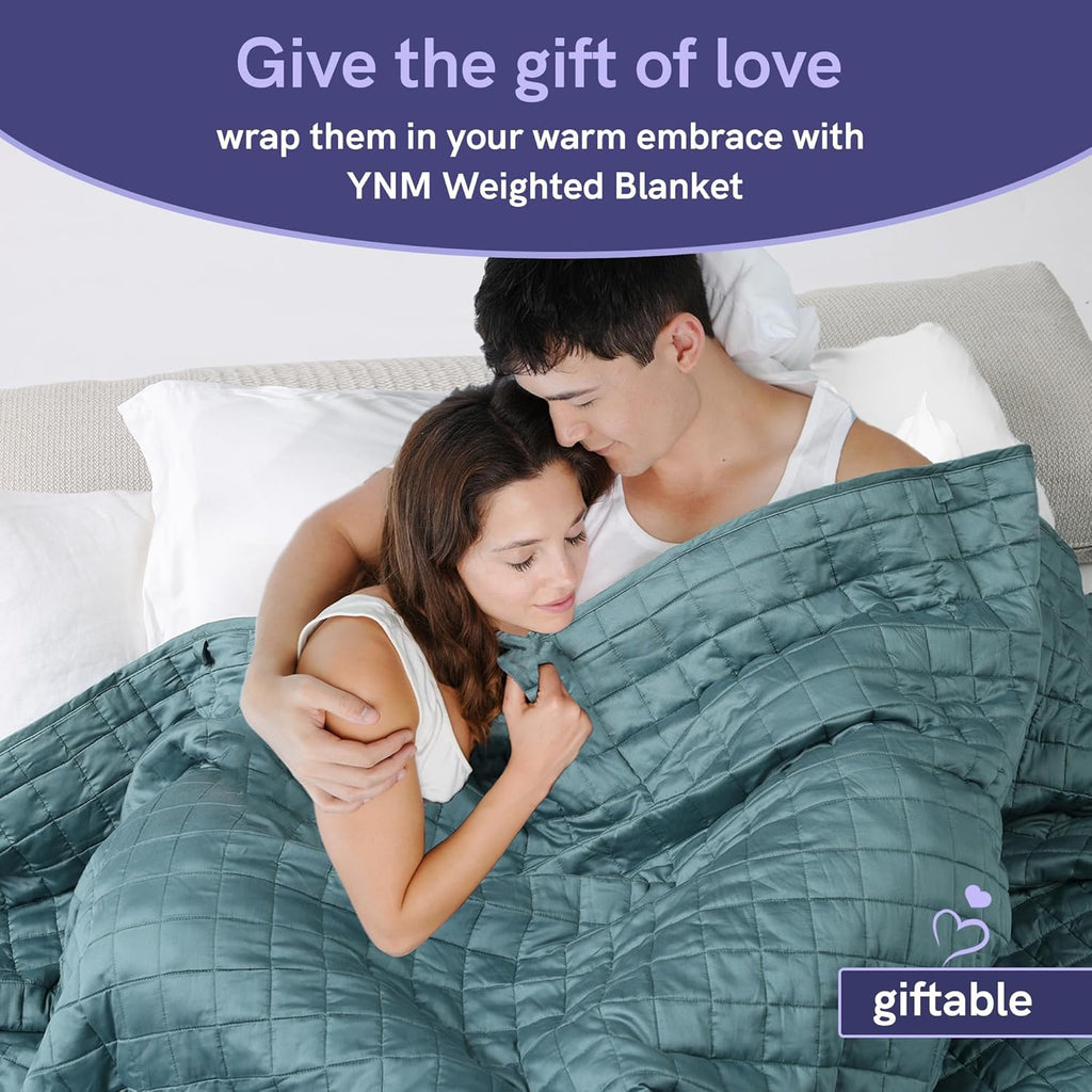 15Lbs Weighted Blanket for Adults, Breathable Heavy Bed Throw Blanket with Cooling Glass Beads for All Season Use, Ideal for One Person of 140Lbs (60X80 Inches, Queen Bed, Dark Grey)