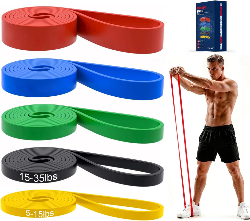 Pull up Bands, Resistance Bands Set, Exercise Workout Bands for Men & Women, Ideal for Body Stretching, Physical Therapy and Muscle Training