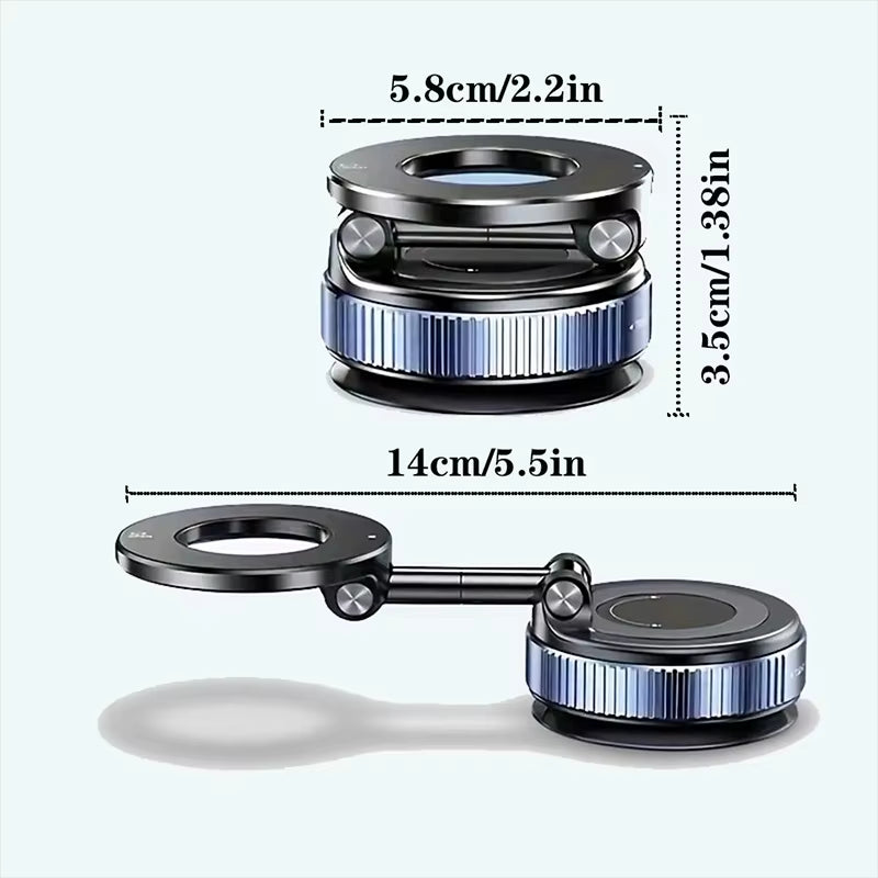 Vacuum Magnet Bracket Upgraded Version Multi-Angles Adjustment Strong Magnetic Suck Design Foldable Car Navigation Phone Holder