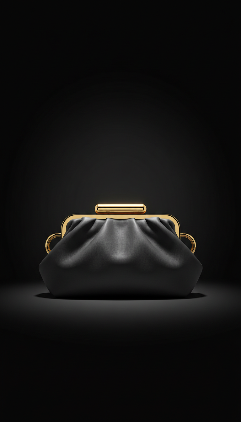 Leather Clutch With Gold Hardware
